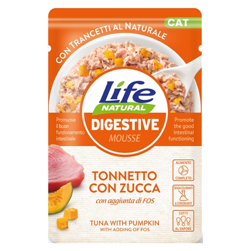 LIFE CAT BUSTINA 70G DIGESTIVE TONNETTO ZUCCA
