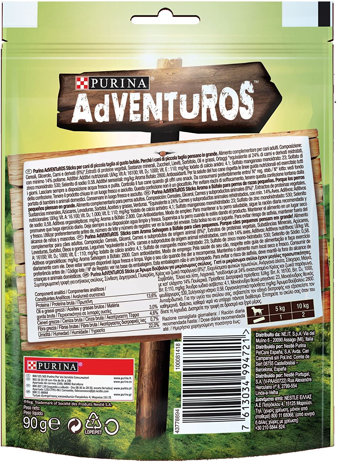 Purina adventuros 90g sticks small bufalo