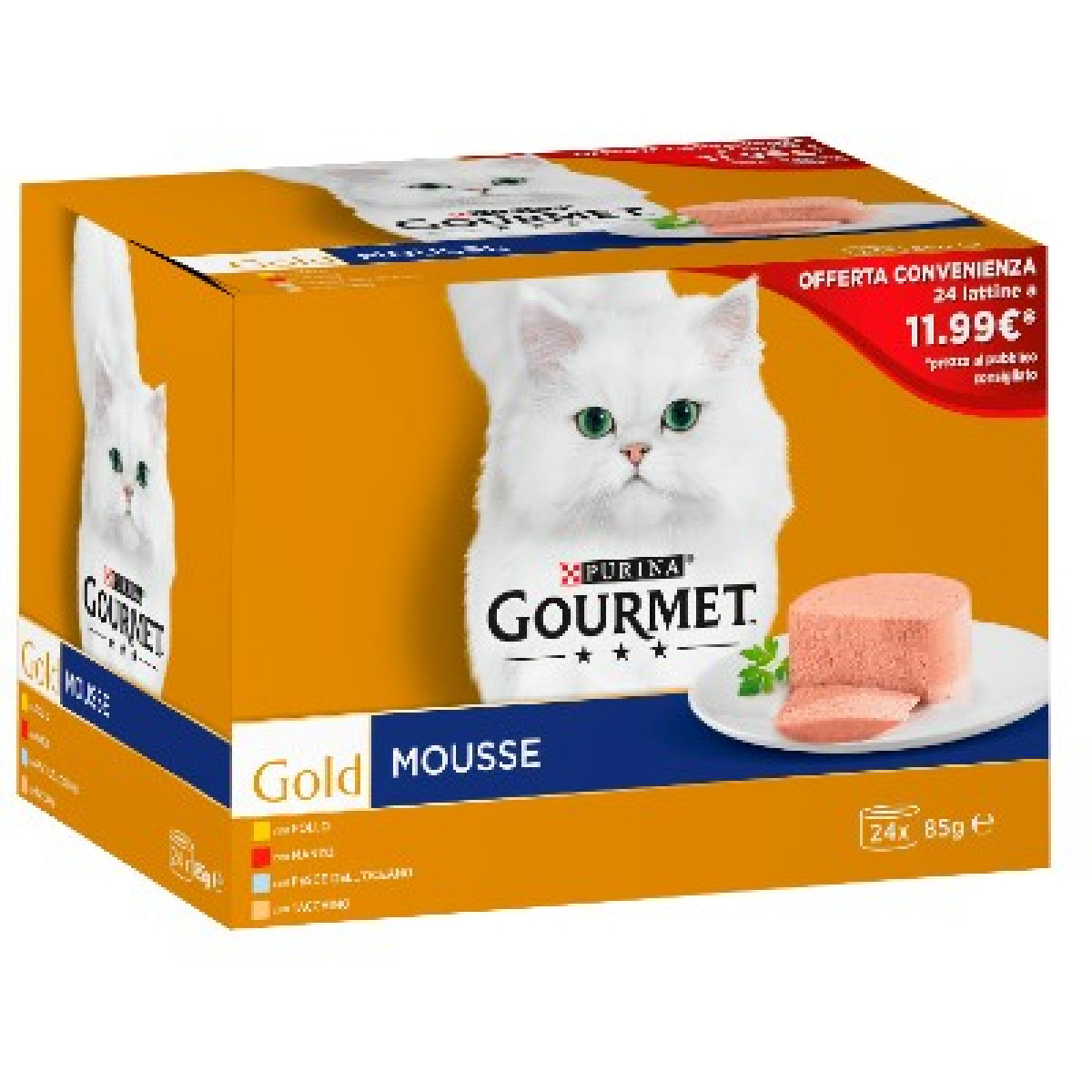 GOURMET GOLD MULTIPACK 24X85G MOUSSE 