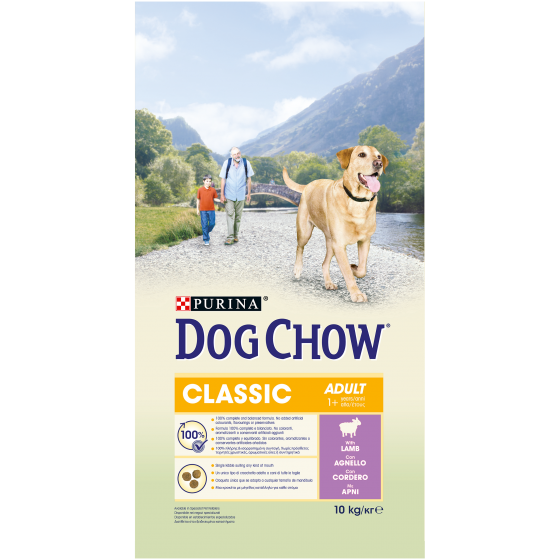 Tonus dog chow 10kg classic agnello