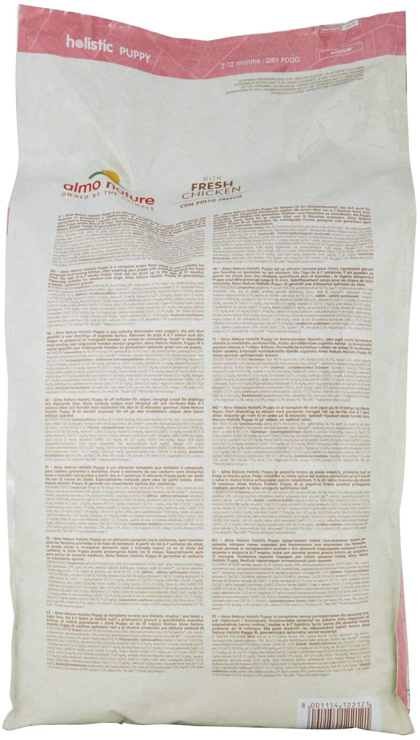ALMO NATURE DOG HOLISTIC 12KG MEDIUM PUPPY POLLO 