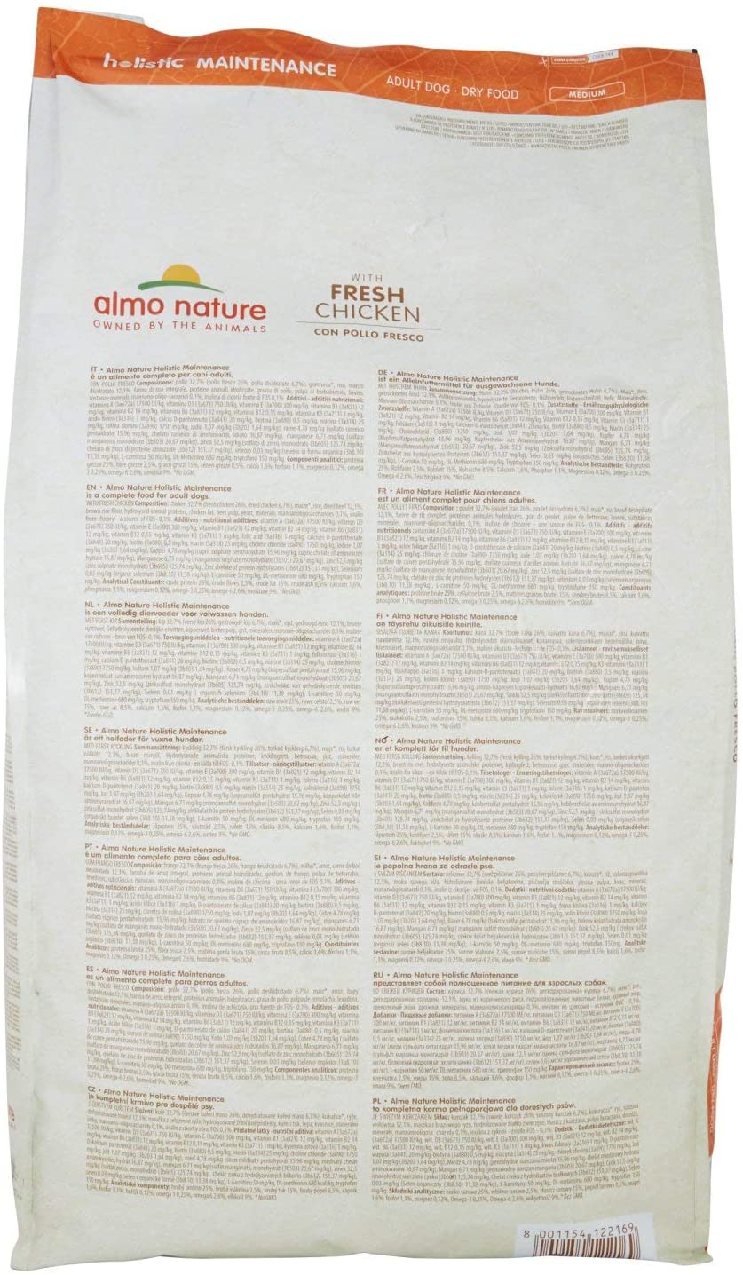 ALMO NATURE DOG HOLISTIC 12KG MEDIUM ADULT POLLO 