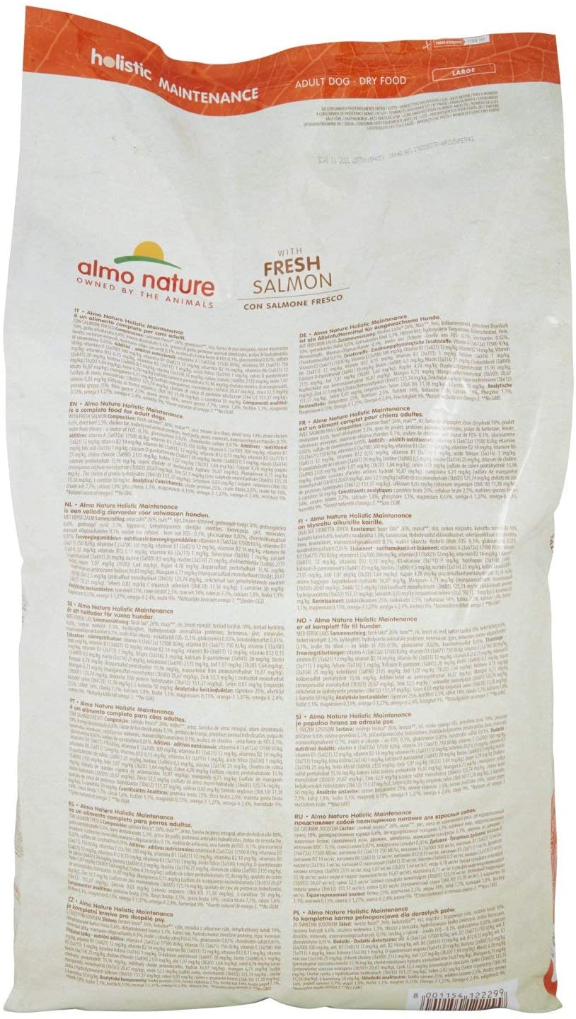 ALMO NATURE DOG HOLISTIC 12KG LARGE ADULT SALMONE 