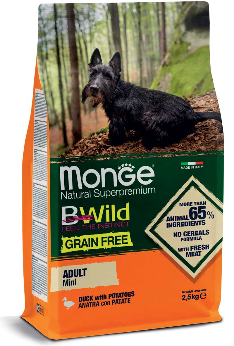 MONGE BWILD GRAIN FREE 2.5KG MINI ANATRA