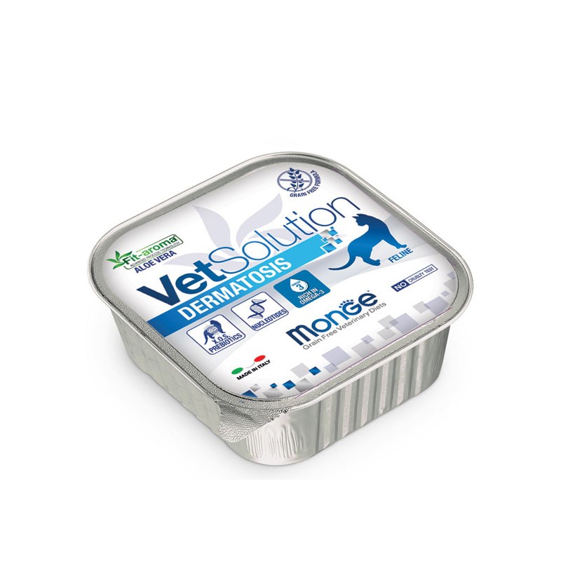 MONGE VET SOLUTION GATTO VASCHETTA 100G DERMATOSIS