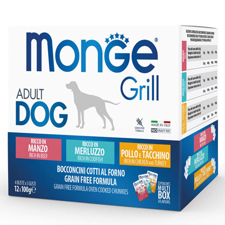 Monge grill multipack 12x100g manzomerluzzopollo