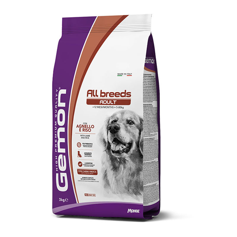 GEMON DOG 3KG MEDIUM ADULT AGNELLO