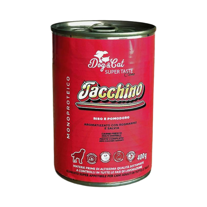 DOGCAT SUPERTASTE LATTINA 400G TACCHINORISOPOMODOR