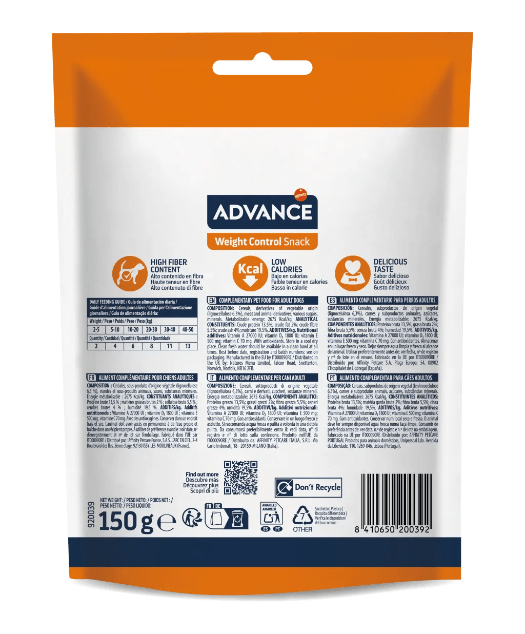 ADVANCE DIET SNACK APPETITE CONTROL 150G