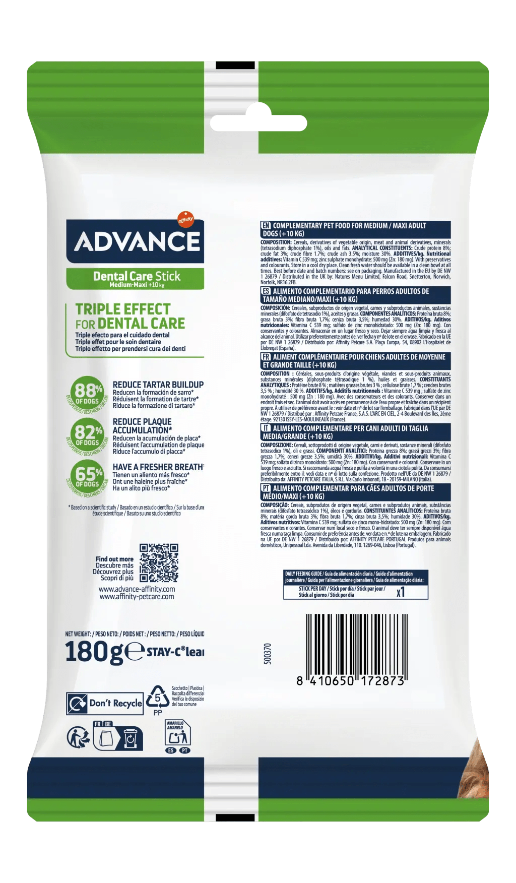 Advance diet snack dentalcare medium stick 180g
