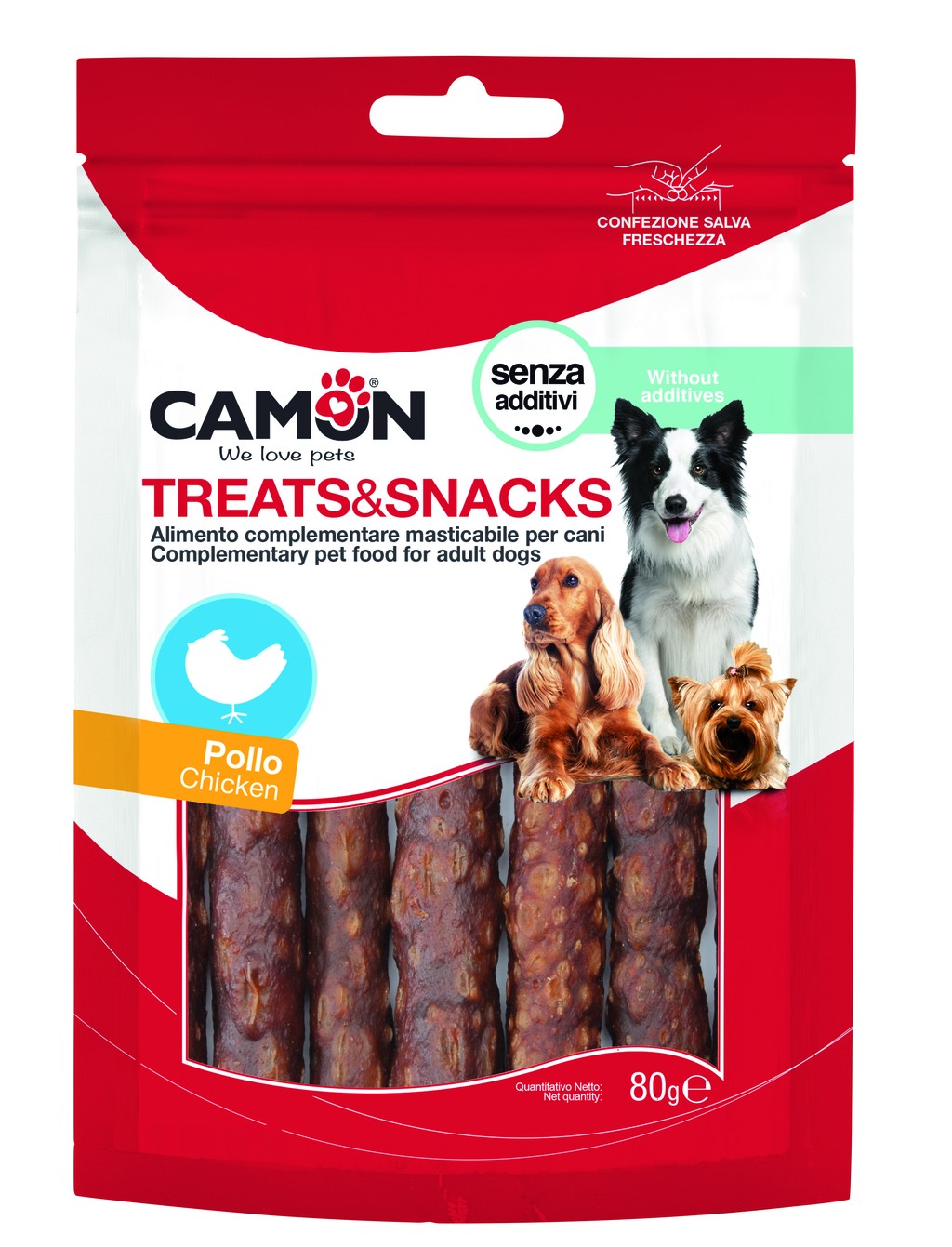 Camon snack 80g puff stick pollo