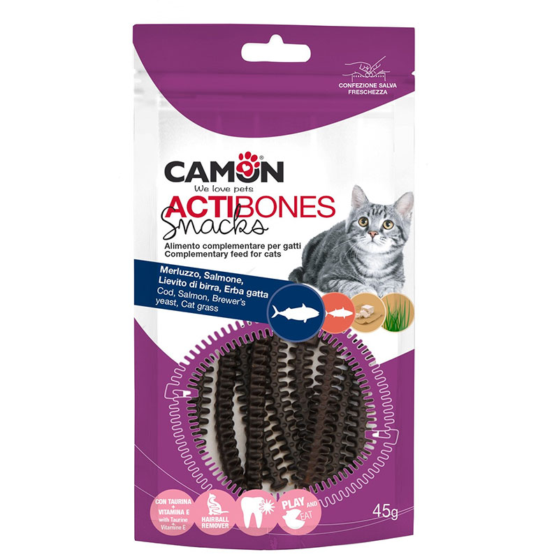 CAMON SNACK ACTIBONES 45G MERLUZZOSALMONE