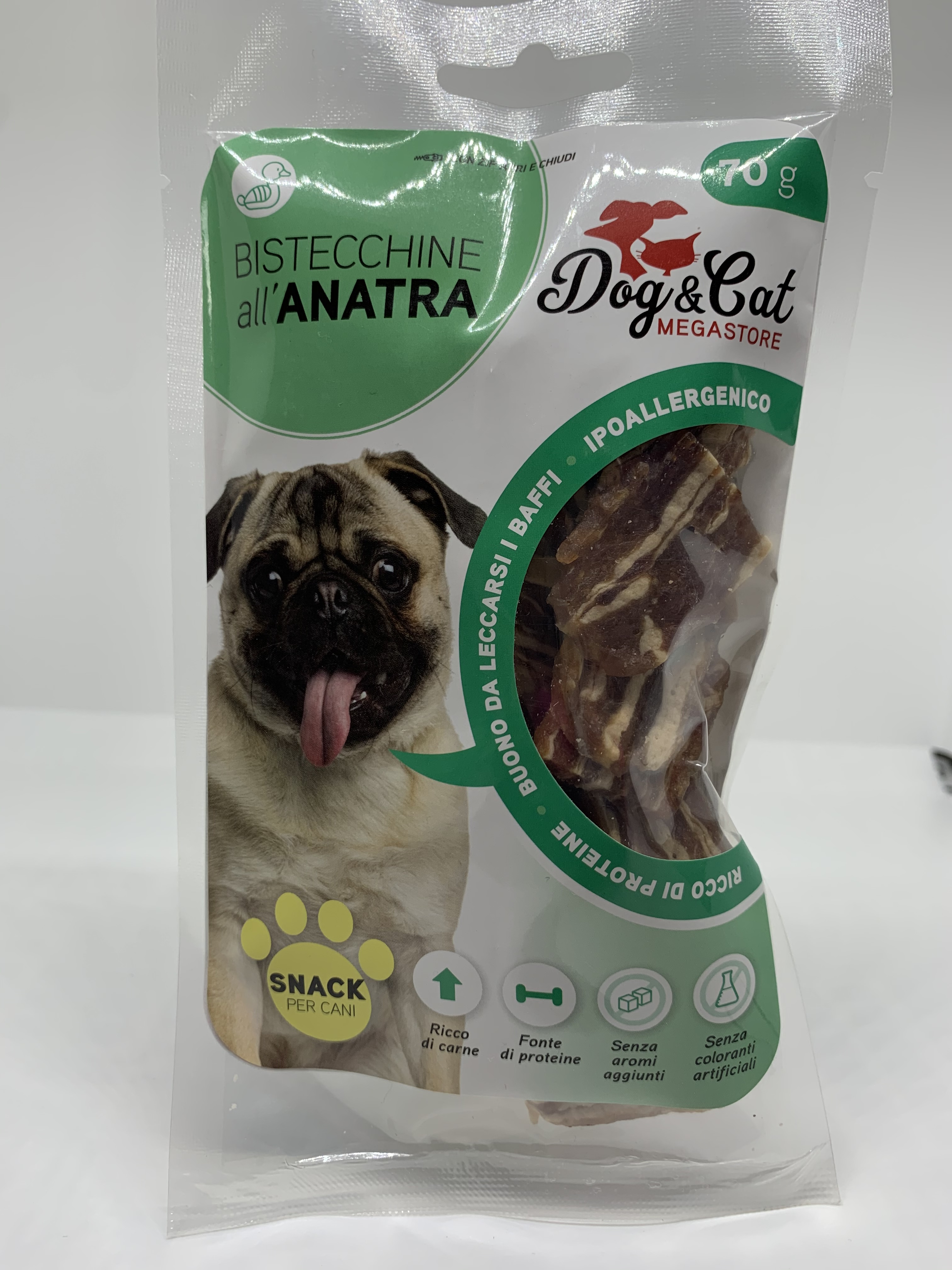 Dogcat snack 70g bistecchine anatra