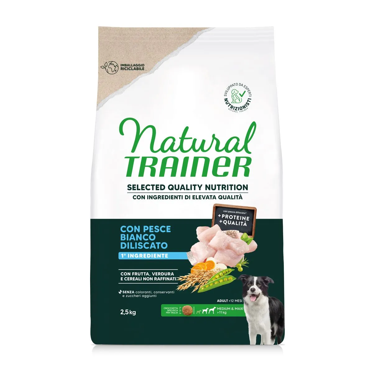Natural Trainer SQN Medium&Maxi Pesce Bianco