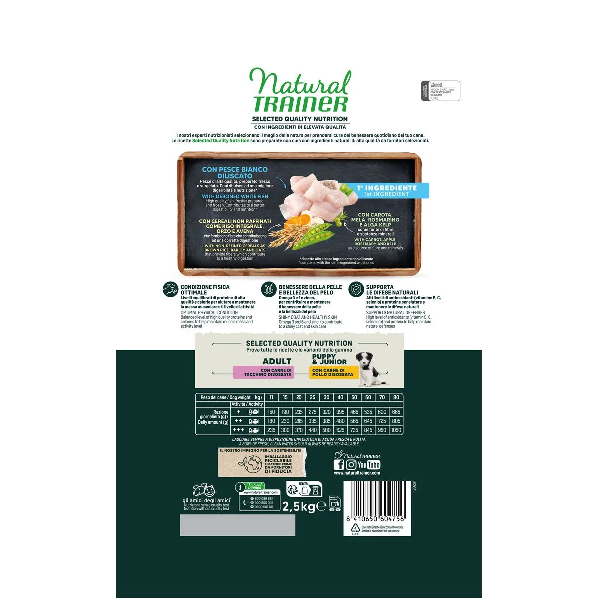 Natural Trainer SQN Medium&Maxi Pesce Bianco