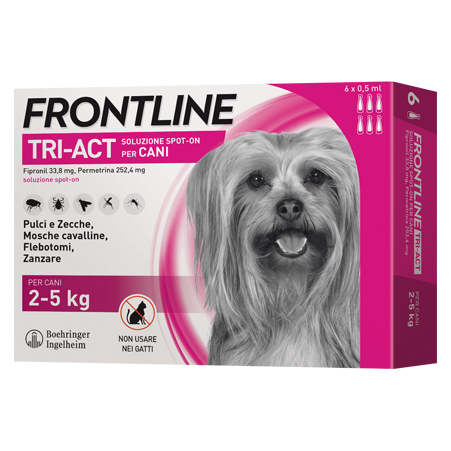 FRONTLINE TRI ACT 2 5KG 6 PIPETTE 